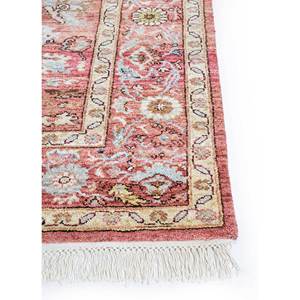 Alfombra Afgana de Lana Anudada a Mano con Diseño Floral Rojo y Naranja para el Hogar, Modelo Enm-8017 - Product Image 4