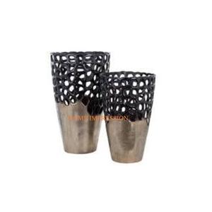 Superior Quality <b>Set</b> of 2 Aluminum Different Sizes Table Decorative Flower <b>Vases</b> Latest Designer Antique Fancy Flower <b>Vase</b> - Product Image 1