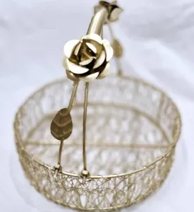 Modern Design Metal Meshwire <b>Hamper</b> Shagun Basket Tray Platter for Packing & Serving Fruits <b>Sweets</b> Gifts for Export Selling - Product Image 4