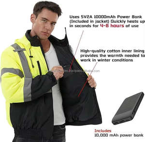 Veste chauffante rechargeable pour l'hiver, veste chauffante thermique USB pour l'hiver, vêtements chauffants à haute visibilité pour la sécurité - Product Image 4