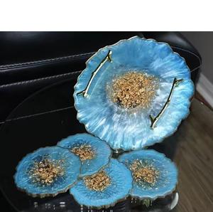 ถาดเรซิ่นสไตล์คลาสสิกสำหรับใช้ในชีวิตประจำวัน ถาดเสิร์ฟ ทำด้วยมือ วัสดุออร์แกนิค 100% - Product Image 1