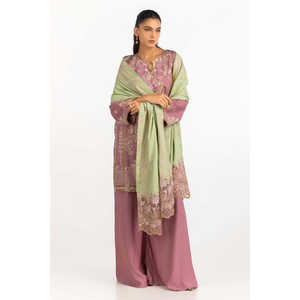 Conjunto de Traje Bordado de 3 Piezas en Viscosa y Seda Cruda para Mujer IPSTD-77420 - Product Image 5