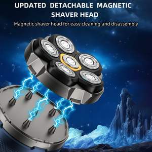 Tondeuse rotative électrique LED pour homme, étanche IPX7, pour usage humide et sec, avec fonction lavable - Product Image 6