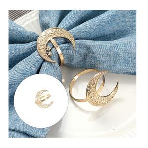 Ronds de serviette élégants en métal doré et ivoire, porte-serviettes sculptés dorés et ivoire pour mariage et occasions spéciales - Product Image 2