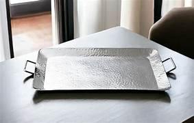 Grand plateau de service en métal, surface large pour le placement de plusieurs articles - Product Image 5