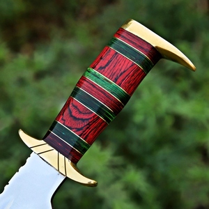 Couteau de chasse Bowie en acier J2 artisanal, manche en acier Dollar, avec garde et pommeau en laiton, couteau de chasse Bowie pour l'extérieur - Product Image 3