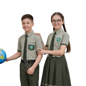 Ensemble uniforme de graduation de qualité export (Chemise, Jupe, Blazer, T-shirt) 100% Polyester Uniforme scolaire unisexe pour enfants Vente en gros gratuite - Product Image 6