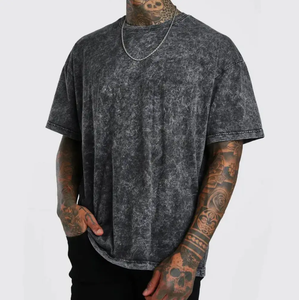 Camiseta Personalizada de Manga Corta Extra Grande, 100% Algodón, Gruesa, Transpirable, Lavada con Ácido, para Hombre - Product Image 6