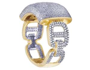 9.00 Carat Hip Hop Plaqué Or Jaune VVS Moissanite Diamant Coupe Ronde Glacé Bague de Fête pour Homme en Argent Sterling 925 - Product Image 3