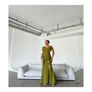 Enormous Prices Olive Green <b>Purple</b> Colors Fabric Crepe 2S 2M 2L Summer <b>Dresses</b> <b>Women</b> - Product Image 1