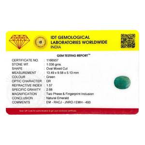 มรกต-5.18 กะรัต พลอยคริสตัลธรรมชาติทรงเหลี่ยม ปรับแต่งได้ สีเขียวเข้ม ผลิตในห้องปฏิบัติการ ผ่านการอบความร้อน รูปทรงรี ทรงหยดน้ำ ทรงแปดเหลี่ยม - Product Image 4