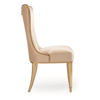 Chaise de salle à manger luxueuse en or en bois massif pour meubles de salle à manger