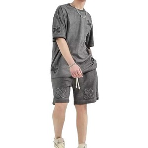 Conjunto de Camiseta y Pantalones Cortos Personalizados, Ropa Urbana para Hombre, Fabricante, Logotipo Personalizado, Serigrafía - Product Image 1