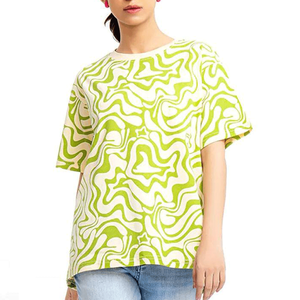 Camiseta de Manga Corta de Algodón 100% Casual, Tejida, con Cuello Redondo, Nuevo Diseño, Sublimación Personalizada para Mujer, Verano, Venta al Por Mayor - Product Image 1