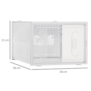 HOMCOM-Zapatero modular para ahorrar espacio, 8 cubos, 28x36x21 cm en plástico PP, blanco - Product Image 3