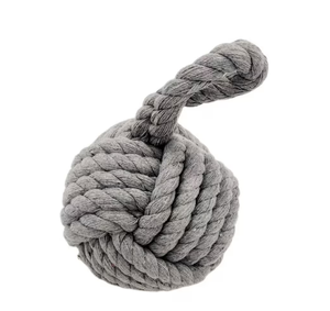 Large Grey Nautical Knot Rope Knitted Doorstop | Heavy Chunky Rope Door <b>Stop</b> 1.8kg 16cmThick Rope - Product Image 2