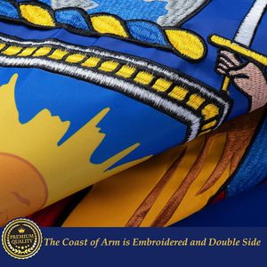 TOPFLAGS Drapeau de l'État de New York 3x5, robuste, brodé, pour extérieur, avec 2 œillets en laiton et rayures cousues - Product Image 5