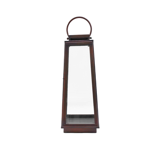 Farol grande de acero inoxidable con vidrio biselado de 5 mm en acabado bronce para decoración de bodas y decoración del hogar y jardín - Product Image 4