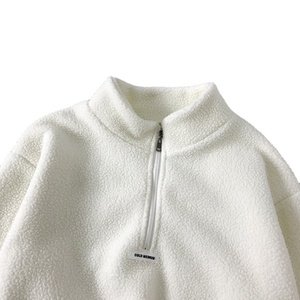 Pull-over à col roulé Sherpa personnalisé avec poche en polaire Sweat-shirt Sherpa épais avec logo personnalisé Automne Hiver Demi-fermeture éclair Chaud pour femme - Product Image 5