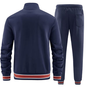 Calidad superior 2 piezas Zip up Hombres Equipo Ropa deportiva Ropa de fútbol Chándal de entrenamiento de calentamiento de fútbol - Product Image 3