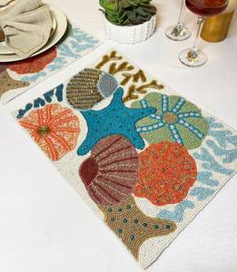 <b>Beaded</b> <b>Placemat</b> Handmade Charger Luxury Dining Holiday Decor Unique Piece Non-Slip MS Handicraft Housewarming - Product Image 6