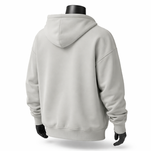 Sudadera con capucha extragrande para hombre, con cremallera completa, de forro polar grueso, de color liso, estilo urbano, personalizable. - Product Image 5