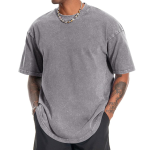 Camisetas de hombre de lavado con agua de tamaño personalizado de la mejor oferta camisetas de lavado con agua de timbre resistentes transpirables informales de nueva moda para adultos - Product Image 5