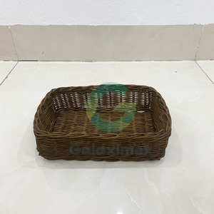 Lightweight Brown Rattan <b>Wicker</b> Rectangular Metal <b>Storage</b> <b>Basket</b> Stackable OEM Surface for Home Laundry Featuring Stylish Design - Product Image 6