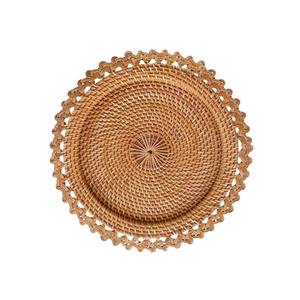 13 inch Natural Handmade <b>Wicker</b> Rattan Dinner Plate Wedding <b>Placemats</b> - Product Image 1