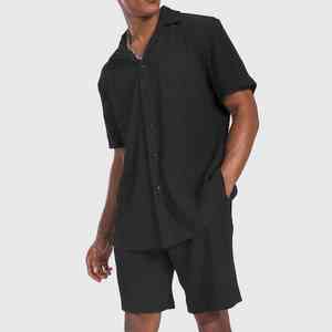 Vente en gros Vêtements de plage hawaïens neufs à impression personnalisée OEM d'été Ensemble chemises et shorts pour hommes - Product Image 4