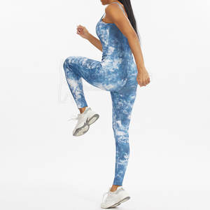 Combinaisons sans manches côtelées pour femmes, 100 % polyester, personnalisées avec motifs sur mesure, faible MOQ, impression tie-dye et appliqués - Product Image 5