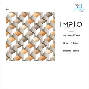 Top Supplier's 3D Glossy 600X600mm Polished Porcelain Glazed Luxury Floor Tiles Modern Design Style Wide Selling Firebrick - Product Image 2