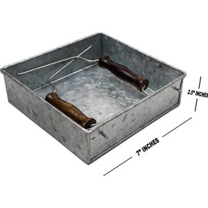 Porte-serviettes galvanisé de taille moyenne avec poignée en bois, parfait pour une décoration de table élégante et le rangement du papier de soie - Product Image 3