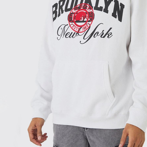 Unisex 500 Gsm French Terry Sudaderas de peso pesado en blanco Puff Print Sudaderas con capucha de gran tamaño 100% algodón XL Tamaño Sudaderas con capucha personalizadas - Product Image 2