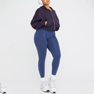 Sudadera informal de invierno sólida con frente cuadrado para mujer, sudadera recortada de algodón transpirable con cremallera Lisa Terry, deportes, temporada de otoño con capucha - Product Image 2