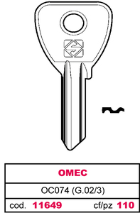 Chiave in Ottone Oc074 (g.Vac 3) Omec - Product Image 1
