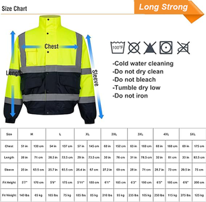 Ropa DE SEGURIDAD reflectante de alta visibilidad para hombre, ropa de trabajo, chaqueta de seguridad de invierno, cuello levantado, chaqueta Parka de seguridad vial - Product Image 5