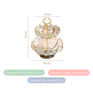 แท่นวางชามสแตนเลส2ชั้นสำหรับตกแต่งงานปาร์ตี้หรูหราทันสมัยของตกแต่งบ้านที่หรูหราเป็นชั้นสำหรับวางชาม - Product Image 3