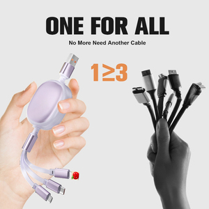 Hot bán 3 trong 1 có thể thu vào Cáp USB cho iPhone sạc sạc Micro Cáp USB cho <span class=keywords><strong>Android</strong></span> USB Loại C điện thoại di động đa - Product Image 5