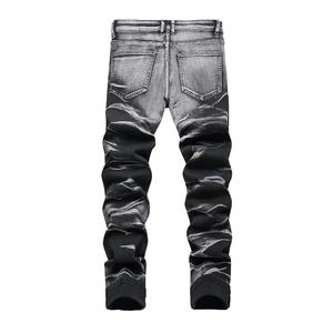 Vente en gros par les fabricants Dernier design Logo personnalisé imprimé de haute qualité pas cher Pantalon en jean droit Slim Fit pour hommes - Product Image 2