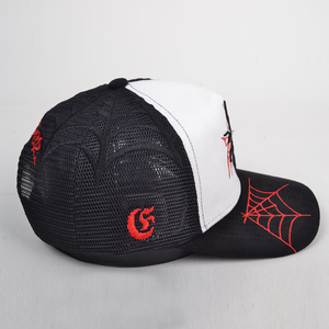Casquette camionneur OEM personnalisée PK META WEAR unisexe de haute qualité 6 panneaux araignée broderie logo maille de coton structuré Snapback - Product Image 5
