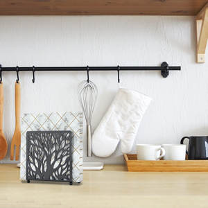 Elegante servilletero de mesa de Metal duradero, organizador decorativo grabado con láser para uso en el hogar, cocina y oficina - Product Image 3