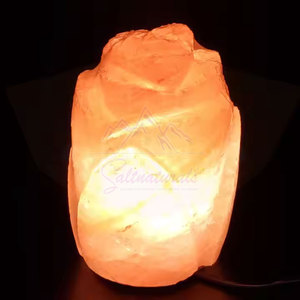 โคมไฟเกลือรูปดอกไม้ประดับด้วยแก้วสลักด้วยมือสีชมพูหิมาลายันสำหรับตกแต่งบ้านที่รัก - Product Image 6