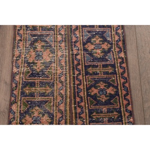 Alfombra de 1.4x2.8 pies, Alfombra Turca Vintage, Alfombra de Lana Azul Ombré - Product Image 3