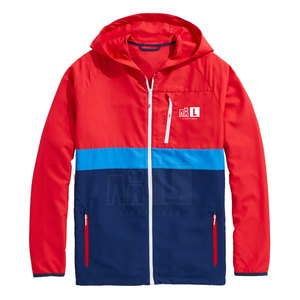 เสื้อแจ็คเก็ตกันลมผู้ชายแบบมีฮู้ด สีตามสั่ง โลโก้ด้านหน้า ระบายอากาศ แห้งเร็ว บริการ OEM คุณภาพสูง ขายส่ง ราคาพิเศษ - Product Image 1