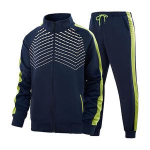 Conjunto deportivo para hombre, poliéster, cierre de cremallera, ligero, transpirable, para entrenamiento atlético, informal. - Product Image 1