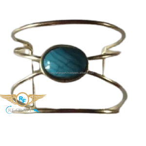 Pulseras de latón chapadas en oro hechas a mano de estilo clásico, brazalete de pulsera elegante para fiestas y bodas, regalos de boda, manualidades RF - Product Image 4