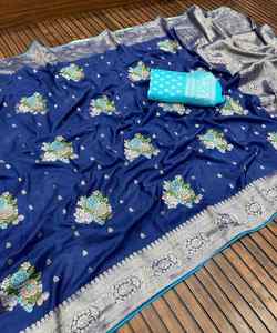 Superbe Saree Georgette pour femme avec broderie de mariée exclusive et chemisier fantaisie prêt à l'emploi pour mariage et fête - Product Image 2