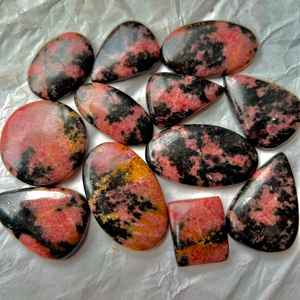 Proveedor indio Rodonita natural Oval Corte redondo Cabujón Piedras preciosas sueltas para la fabricación de pulseras y collares para la venta - Product Image 4
