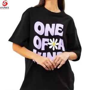 T-shirt vintage à la mode en gros de haute qualité pour femmes imprimé graphique Streetwear T-shirt en coton pour femmes de grande taille - Product Image 2